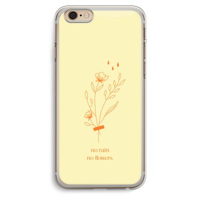 No rain no flowers: iPhone 6 Plus / 6S Plus Transparant Hoesje