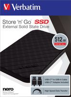 Verbatim Store n Go Portable SSD 512 GB Externe SSD harde schijf USB-C Zwart 53250 - thumbnail