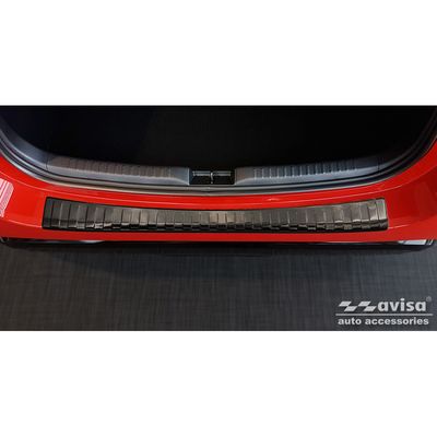 Zwart RVS Bumper beschermer passend voor Toyota Yaris IV Hatchback 5-deurs 2020- 'Ribs' AV245280