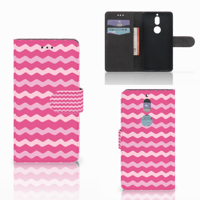 Nokia 7 | Telefoon Hoesje | Waves Pink | Portemonnee hoesje