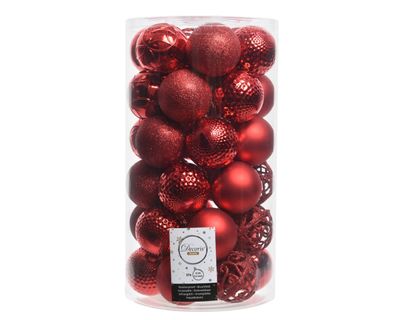 Kerstbal glans mix dia6cm kerstrood - Decoris