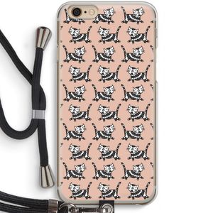Zwarte poes: iPhone 6 / 6S Transparant Hoesje met koord