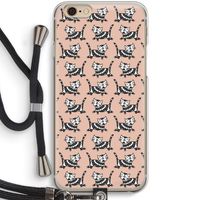 Zwarte poes: iPhone 6 / 6S Transparant Hoesje met koord
