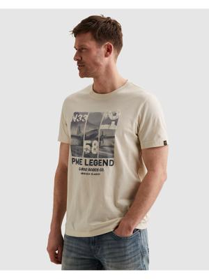 Pme Legend Single Jersey Print Ptss2603554 Overhemd 7013 Bone White