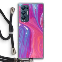 Paarse stroom: Oppo Find X3 Neo Transparant Hoesje met koord