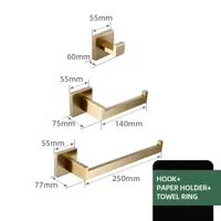 Badkamerhardware Set | RVS - Geborstelde Afwerking