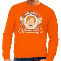 Koningsdag Willem drinking team sweater oranje heren 2XL  -