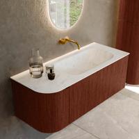 Badmeubel Mondiaz Kurve-Dlux | 115 cm cm | Meubelkleur Ruby | Wastafelkleur Opalo | Solid surface | Wasbak rechter zijde spoelbak | Zonder kraangat(en) Badmeubel Mondiaz Kurve-Dlux | 115 cm cm | Meubelkleur Ruby | Wastafelkleur Opalo | Solid surface | Wasbak rechter zijde spoelbak | Zonder kraangat(en)