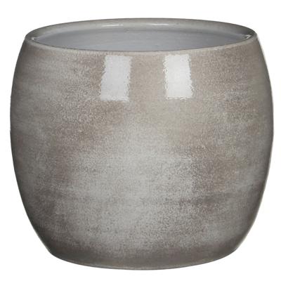 Mica Decorations Bloempot - lichtgrijs - keramiek - D20 x H18 cm - plantenpotten binnen