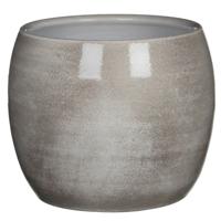 Mica Decorations Bloempot - lichtgrijs - keramiek - D20 x H18 cm - plantenpotten binnen