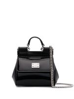 Dolce & Gabbana mini sac en cuir à plaque logo - Noir