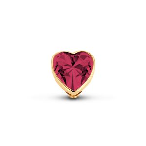 Melano Twisted Heart Steentje Fuchsia Goud