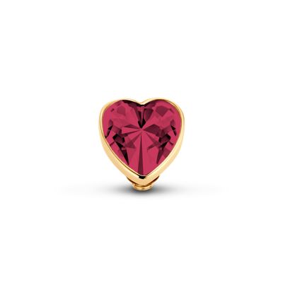 Melano Twisted Heart Steentje Fuchsia Goud