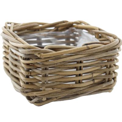 VD Leeden Opbergmand Klassiek - bruin - 20 x 20 x 10 cm - rotan - gevlochten riet