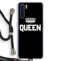 Queen zwart: Oppo A91 Transparant Hoesje met koord