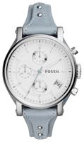 Horlogeband Fossil ES3820 Onderliggend Leder Grijs 18mm