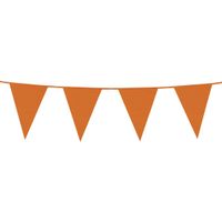 Oranje plastic buiten feest vlaggetjes 20 meter - thumbnail