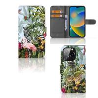 Telefoonhoesje | Met pasjeshouder | voor iPhone 14 Pro Jungle
