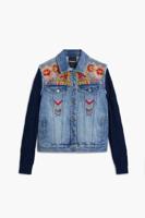 Truckerjack gecombineerd met borduursels - BLUE - S