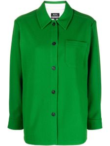 A.P.C. surchemise en laine mélangée - Vert