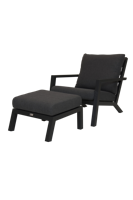 QOPPS Lounge tuinstoel Atlanta met voetenbank Antraciet