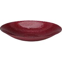 Decoratie schaal/fruitschaal - rood - D40 x H7 cm - glas - rond - tafeldecoratie schaal