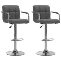 Barstoelen 2 st stof lichtgrijs