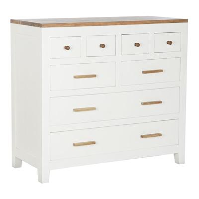 Ladekast DKD Home Decor Wit Bruin Acacia Mangohout Stads 110 x 45 x 100 cm