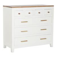 Ladekast DKD Home Decor Wit Bruin Acacia Mangohout Stads 110 x 45 x 100 cm