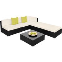 tectake - zitgroep Parijs-Wicker Tuinset-zwart-403830