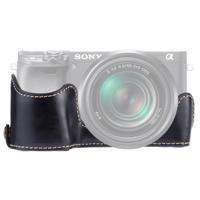 1/4 inch draad PU lederen camera half Case Base voor Sony A6400/ILCE-A6400 (zwart)