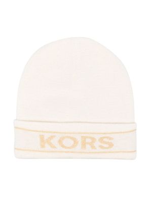 Michael Kors Kids bonnet à logo en intarsia - Tons neutres