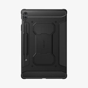 Samsung Galaxy Tab S9 FE+ Spigen Rugged Armor Pro Folio Case - Zwart