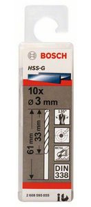 Bosch Accessoires Metaalboren HSS-G, Standard 3 x 33 x 61 mm 10st - 2608595055