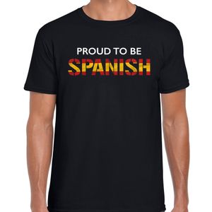 Proud to be Spanish landen / Spanje shirt zwart voor heren 2XL  -