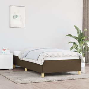 Bedframe stof donkerbruin 90x190 cm