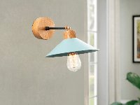 Wandlamp MANORIA 1 lamp lichtblauw