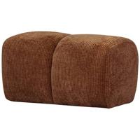 WOOOD poef Mojo - Ribstof - Roest Bruin - 80x60x45 cm