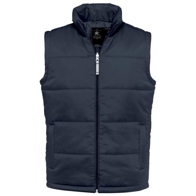 B&C Gewatteerde bodywarmer - voor heren - donkerblauw - nylon - outdoor - vrije tijds jas