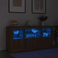 Dressoir met LED-verlichting 142,5x37x67 cm bruin eikenkleur