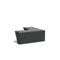 Keerwand + zitrand aluminium 100 x 100 x 40 cm buitenhoek