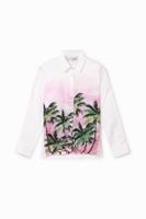 Wit shirt met palmbomen - WHITE - 13/14 - thumbnail