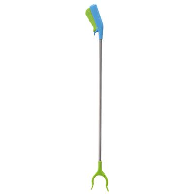 Afvalgrijper voor kinderen - 8x - 77 cm - groen/blauw