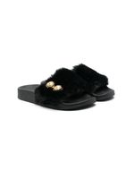 Balmain Kids claquettes à design texturé - Noir Balmain Kids claquettes à design texturé - Noir