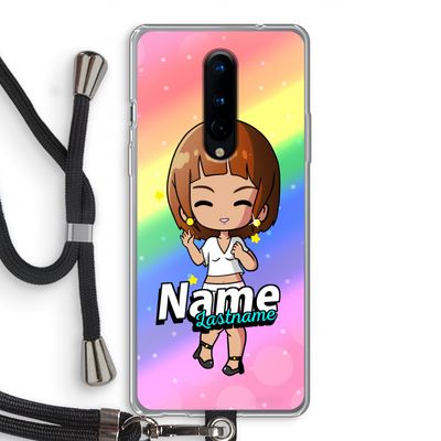 Chibi Maker vrouw: OnePlus 8 Transparant Hoesje met koord