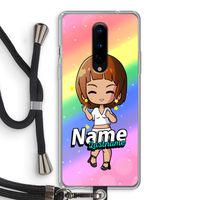 Chibi Maker vrouw: OnePlus 8 Transparant Hoesje met koord