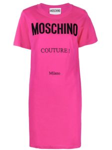 Moschino robe à logo imprimé - Rose