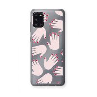 Hands pink: Samsung Galaxy A31 Transparant Hoesje