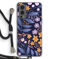 Flowers with blue leaves: OnePlus Nord 2 5G Transparant Hoesje met koord