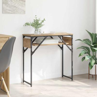 Consoletafel artisanaal eikenkleurig 75x30x75cm Bewerkt hout Consoletafel artisanaal eikenkleurig 75x30x75cm Bewerkt hout